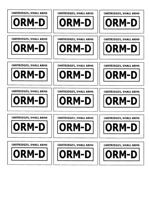 Orm D Printable Label